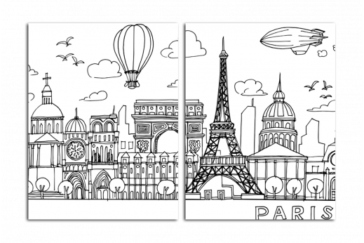Модульная картина Париж в линиях